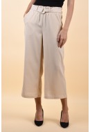 Women Pants Vero Moda Coco Belt Culotte Oyster Gray
